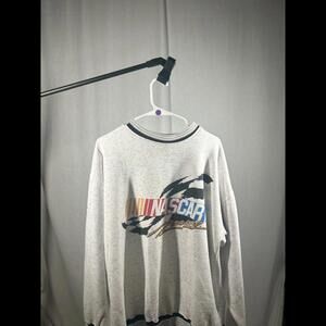 VTG 1990s NASCAR Light Heather Gray Crewneck Sweatshirt